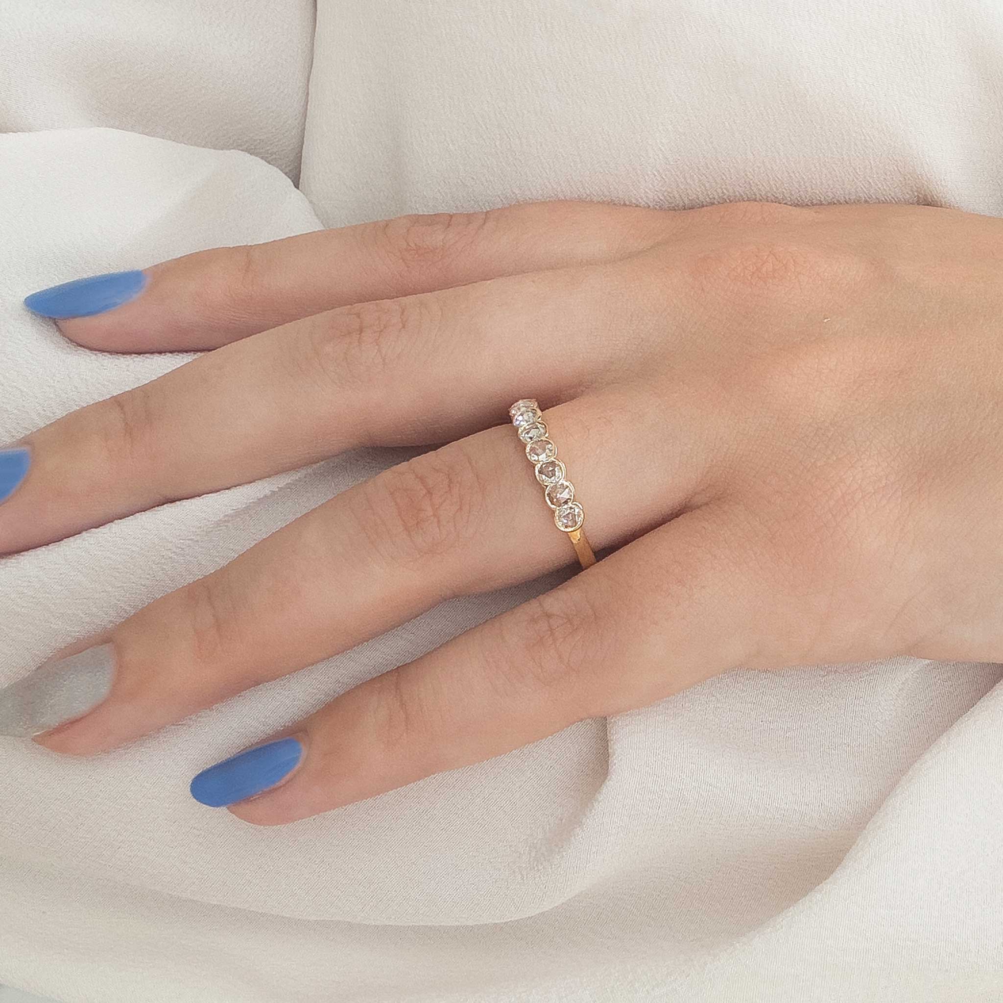 Rose-Cut Diamond Eternity Ring in 18ct Yellow Gold